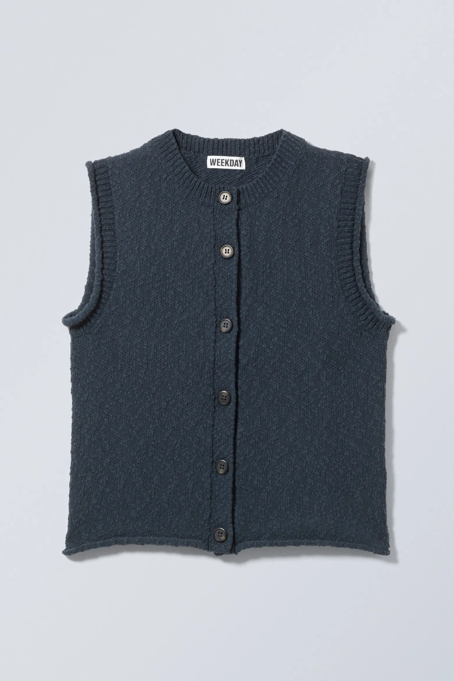 KNITTED SINGLEBREASTED VEST|Weekday New