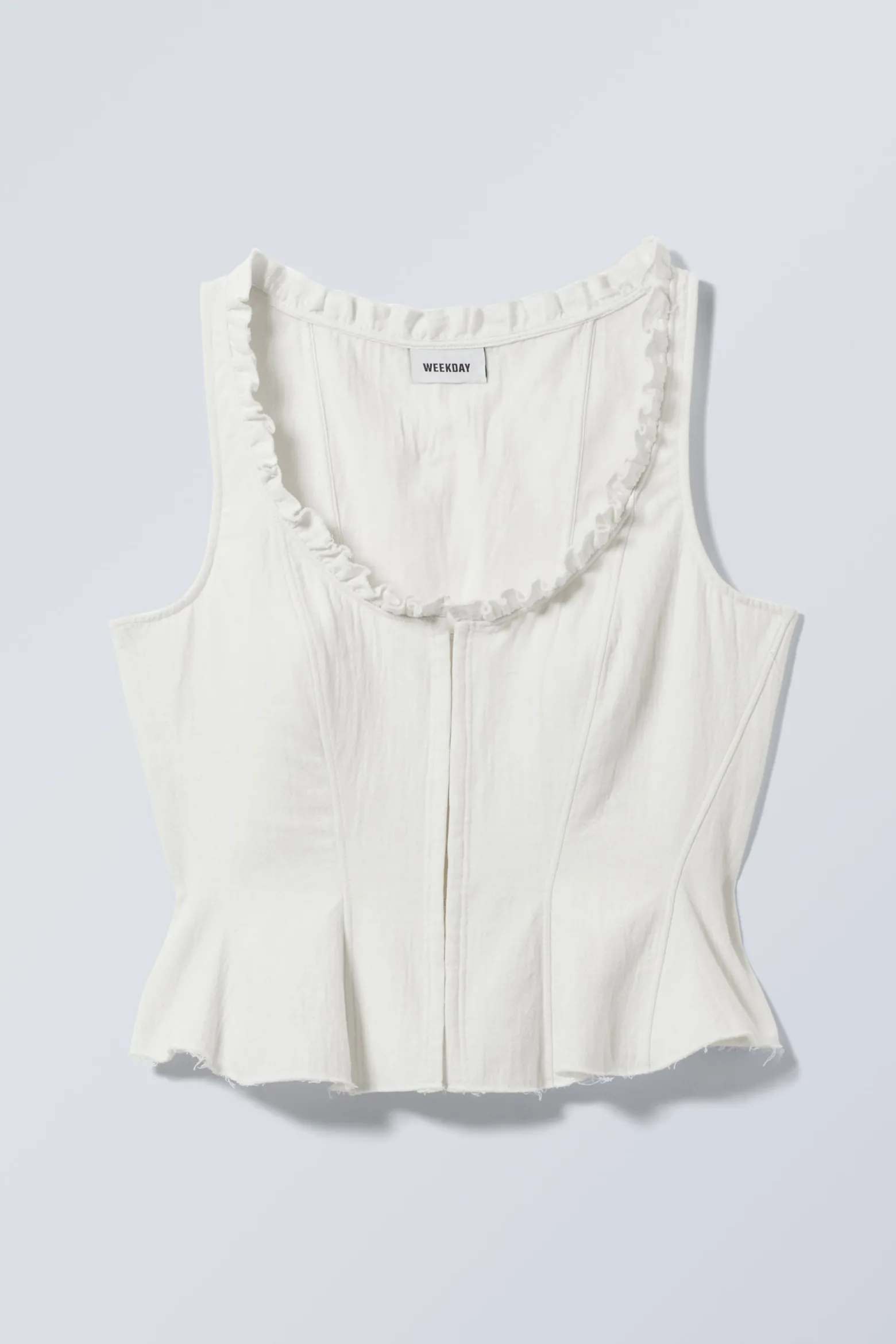 KÖRPERBETONTES TWILL-KORSETTOBERTEIL|Weekday New