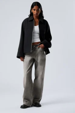 KURZE JACKE AUS WOLLMISCHUNG|Weekday New