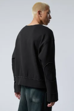 KURZES SWEATSHIRT IM USED-LOOK|Weekday Clearance