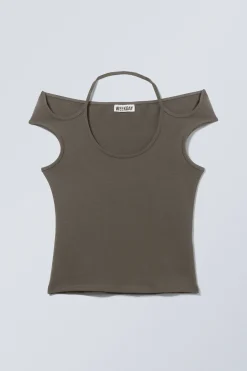 KURZÄRMELIGES NECKHOLDER-TOP|Weekday Clearance