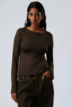 LANGARMSHIRT MIT U-BOOT-AUSSCHNITT ANNIE|Weekday Shop