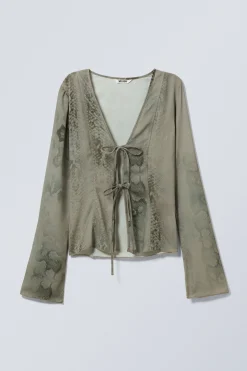 LANGÄRMELIGE BLUSE MIT SCHNÜRUNG|Weekday Best Sale
