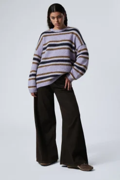 LOCKER GESCHNITTENER GRAPHISCHER STRICKPULLOVER|Weekday Outlet