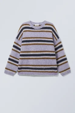 LOCKER GESCHNITTENER GRAPHISCHER STRICKPULLOVER|Weekday Outlet