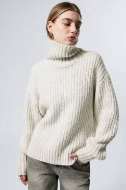 LOCKER GESTRICKTER ROLLKRAGENPULLOVER|Weekday Shop