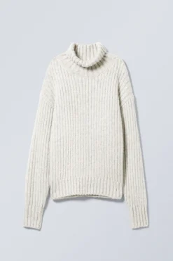 LOCKER GESTRICKTER ROLLKRAGENPULLOVER|Weekday Shop