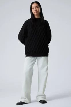LOCKER GESTRICKTER STRUKTURPULLOVER|Weekday Cheap