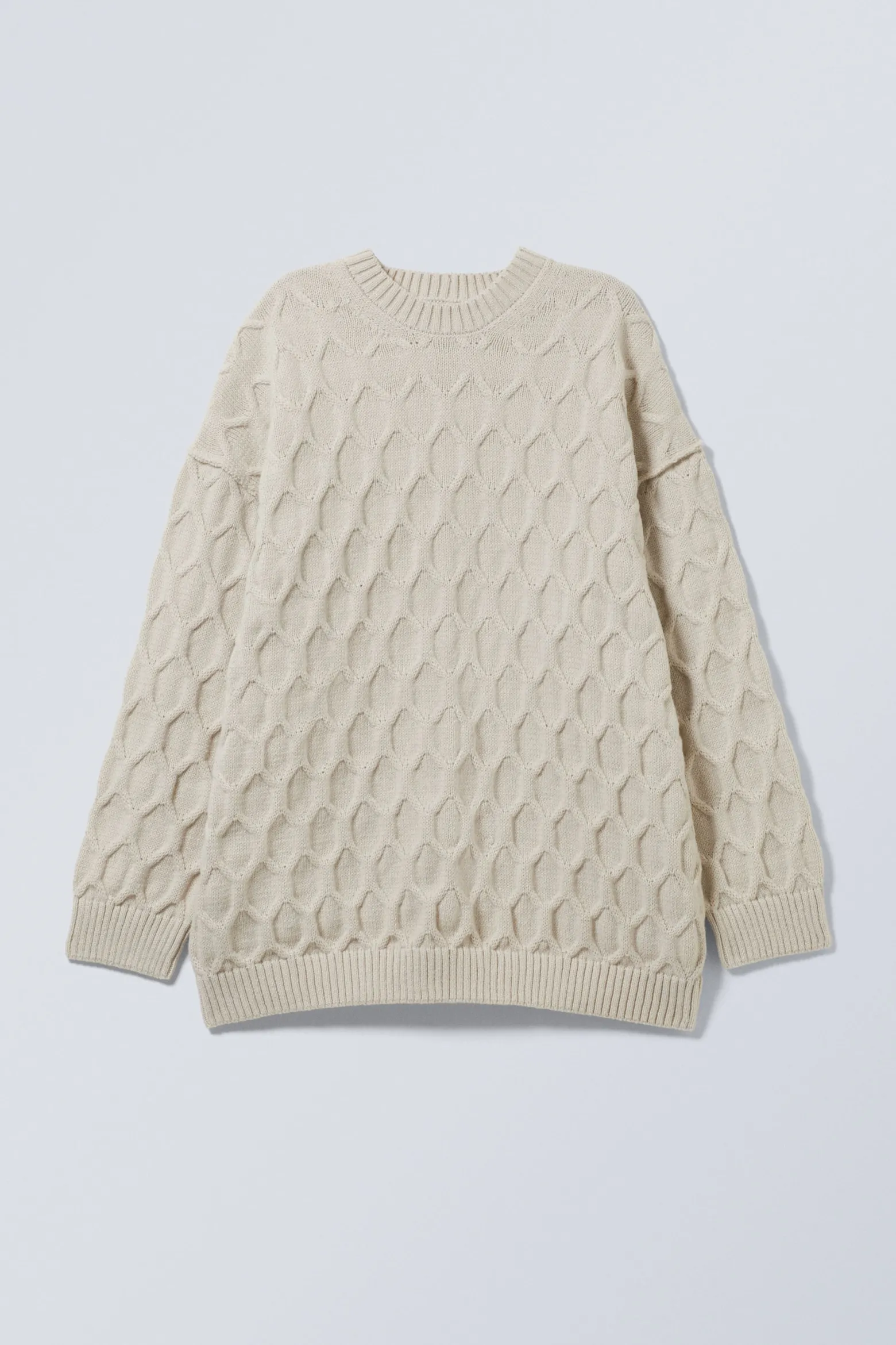 LOCKER GESTRICKTER STRUKTURPULLOVER|Weekday Discount