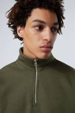LOCKERER, SCHWERER PULLOVER MIT TEILREISSVERSCHLUSS|Weekday Shop