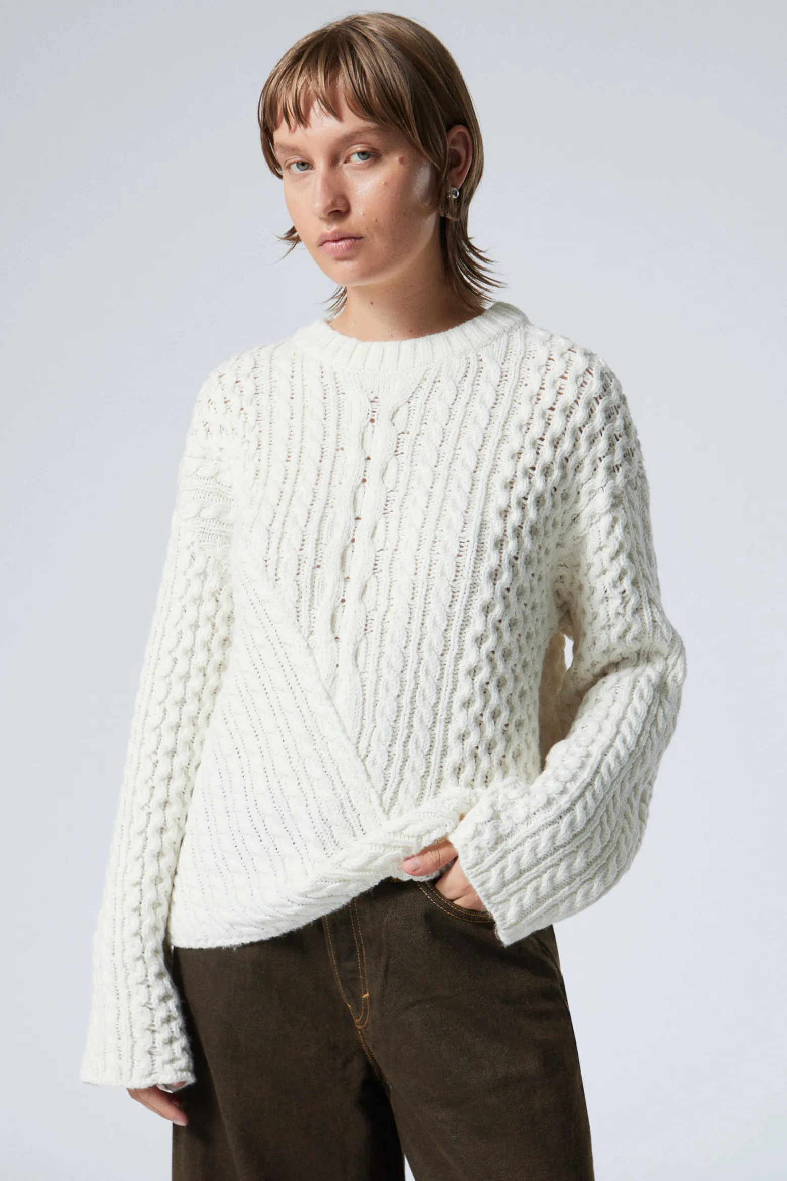 LOCKERER ZOPFSTRICKPULLOVER|Weekday Discount