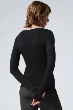 LONGSLEEVE MIT U-BOOT-AUSSCHNITT|Weekday Store