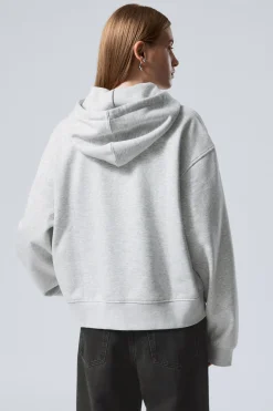 LÄSSIGER BOXY-HOODIE MIT REISSVERSCHLUSS|Weekday Cheap