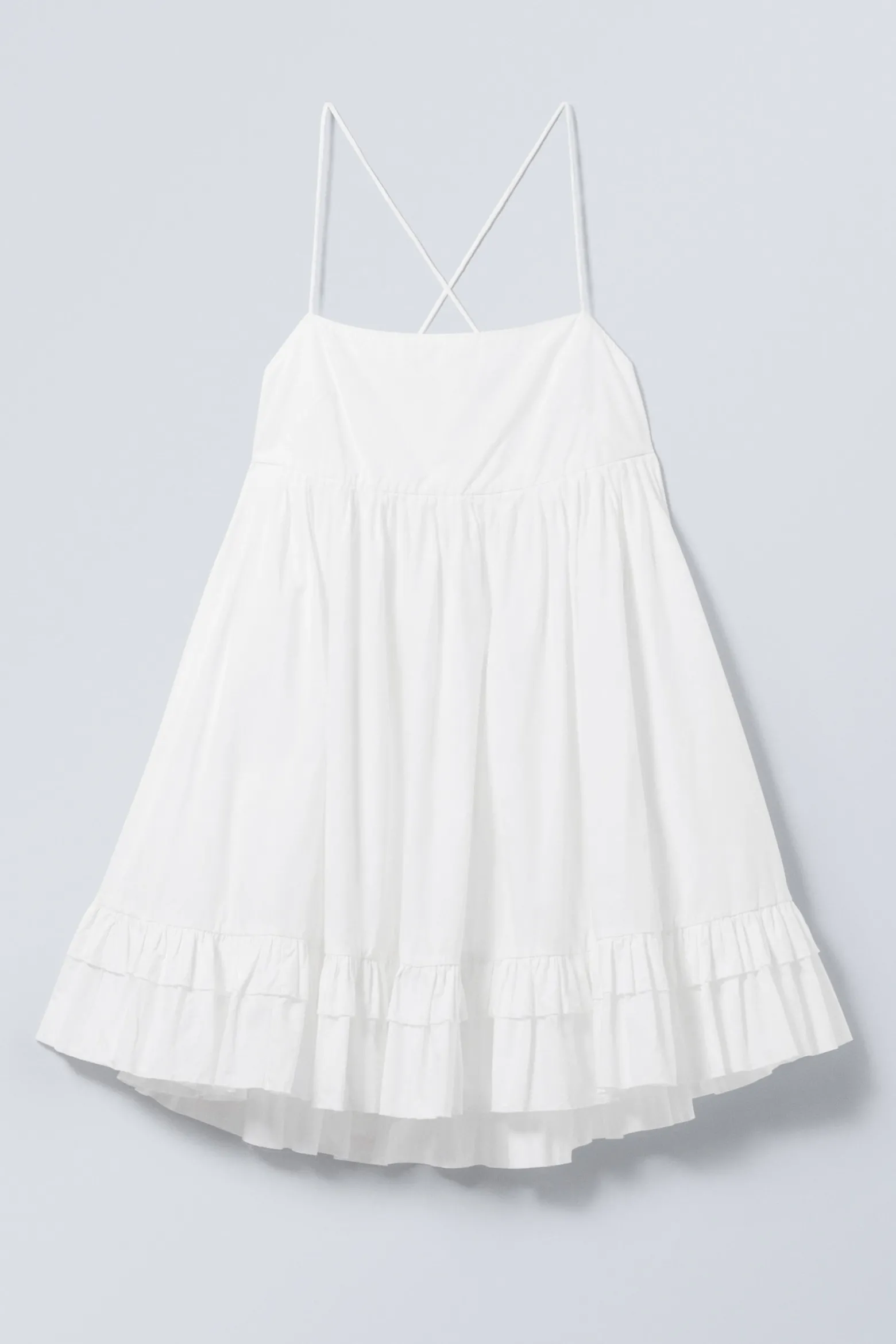 MINI-TRÄGERKLEID AUS POPELINE|Weekday Cheap