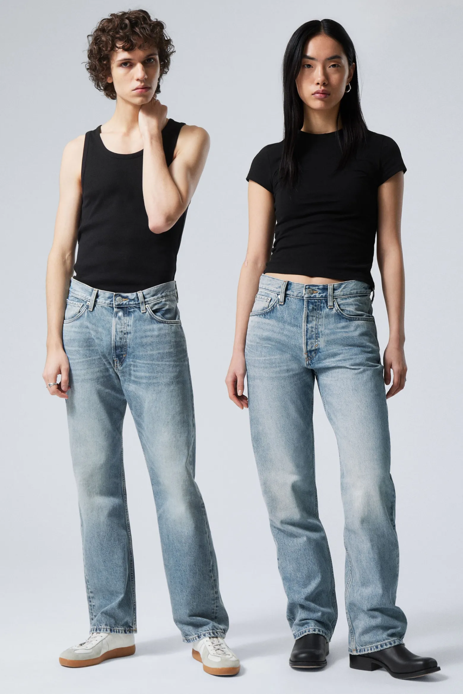 ORBIT MID WAIST REGULAR STRAIGHT LEG JEANS|Weekday Fashion
