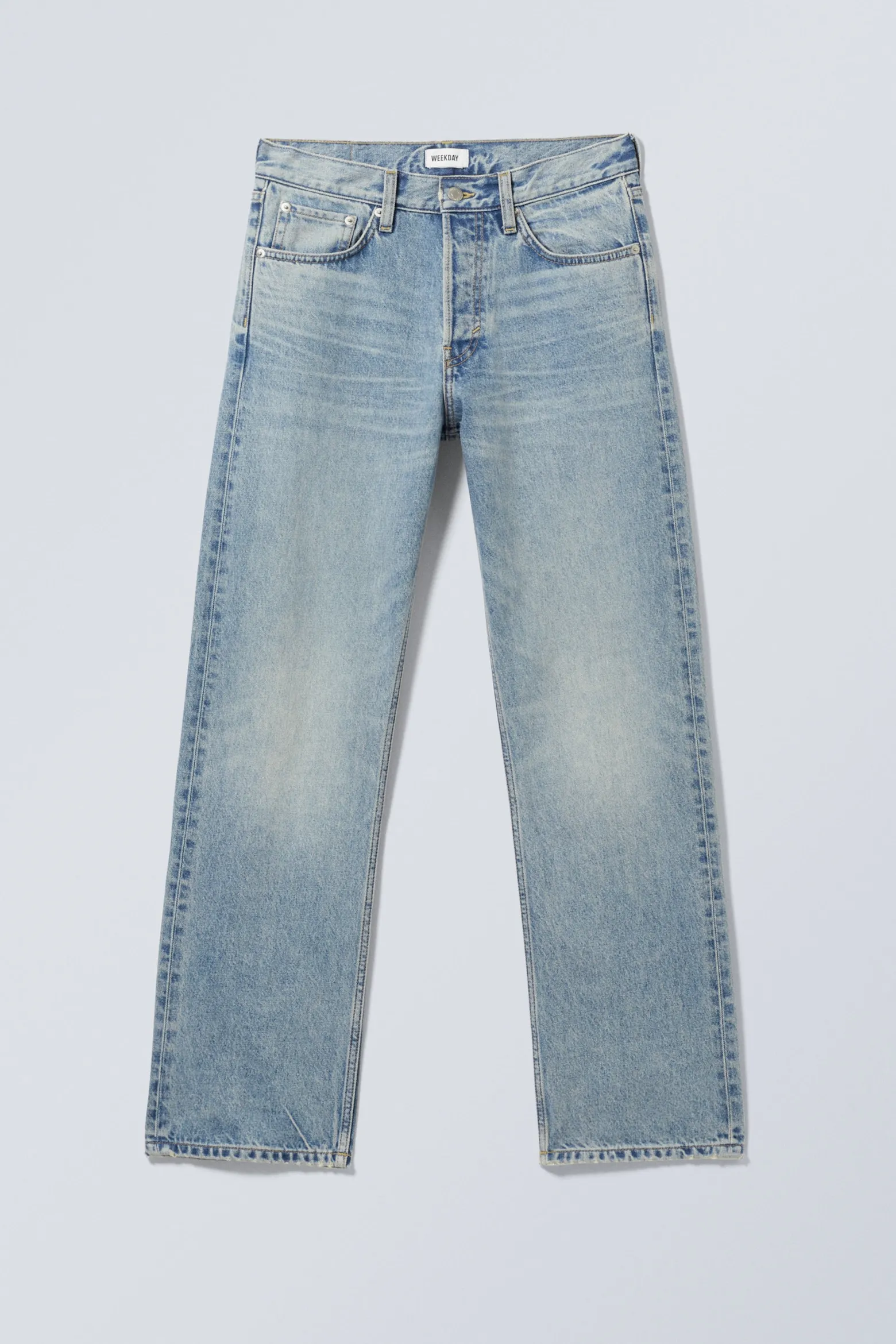 ORBIT MID WAIST REGULAR STRAIGHT LEG JEANS|Weekday Fashion