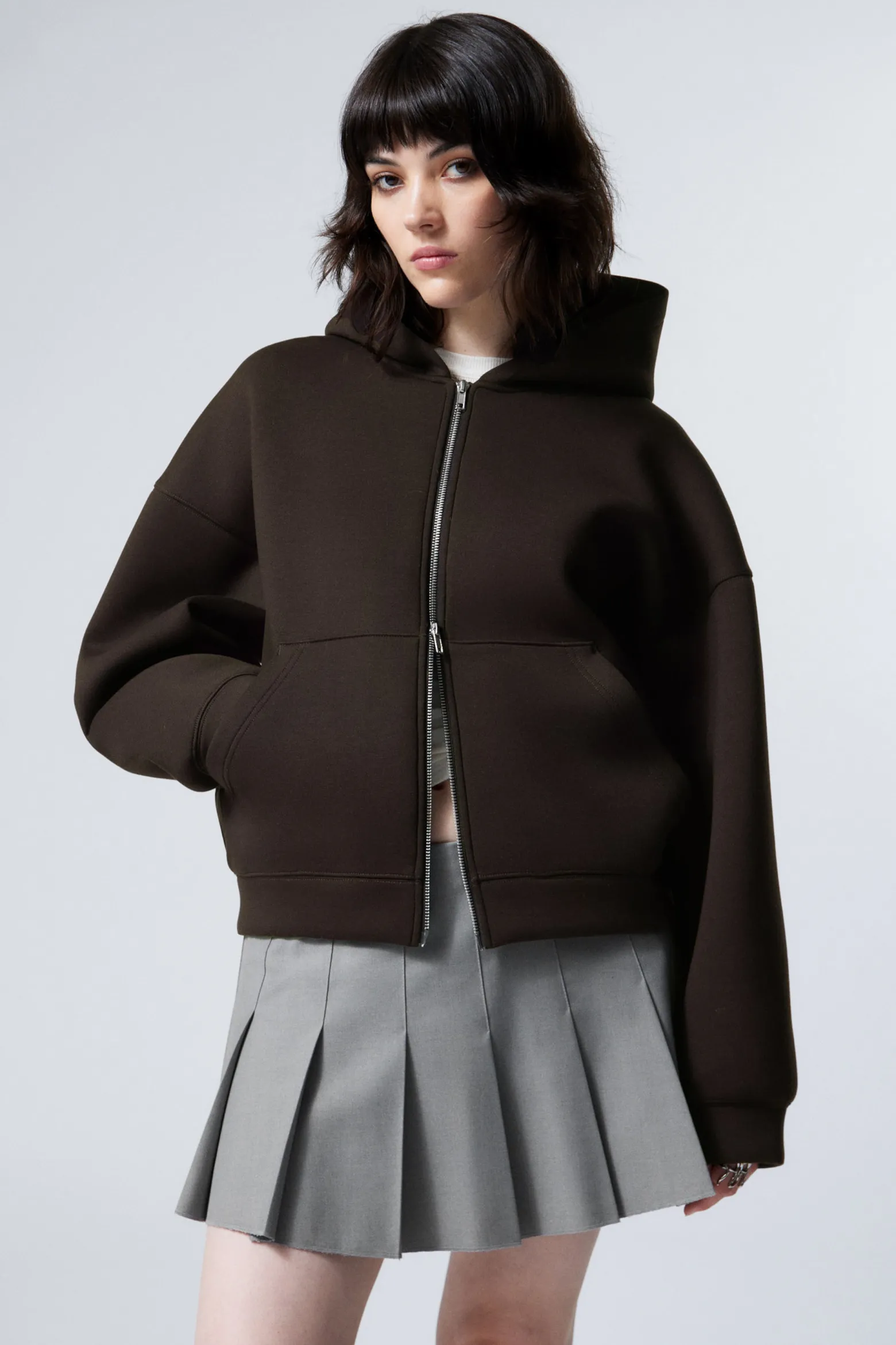 OVERSIZED SCUBA-ZIP-HOODIE|Weekday Shop