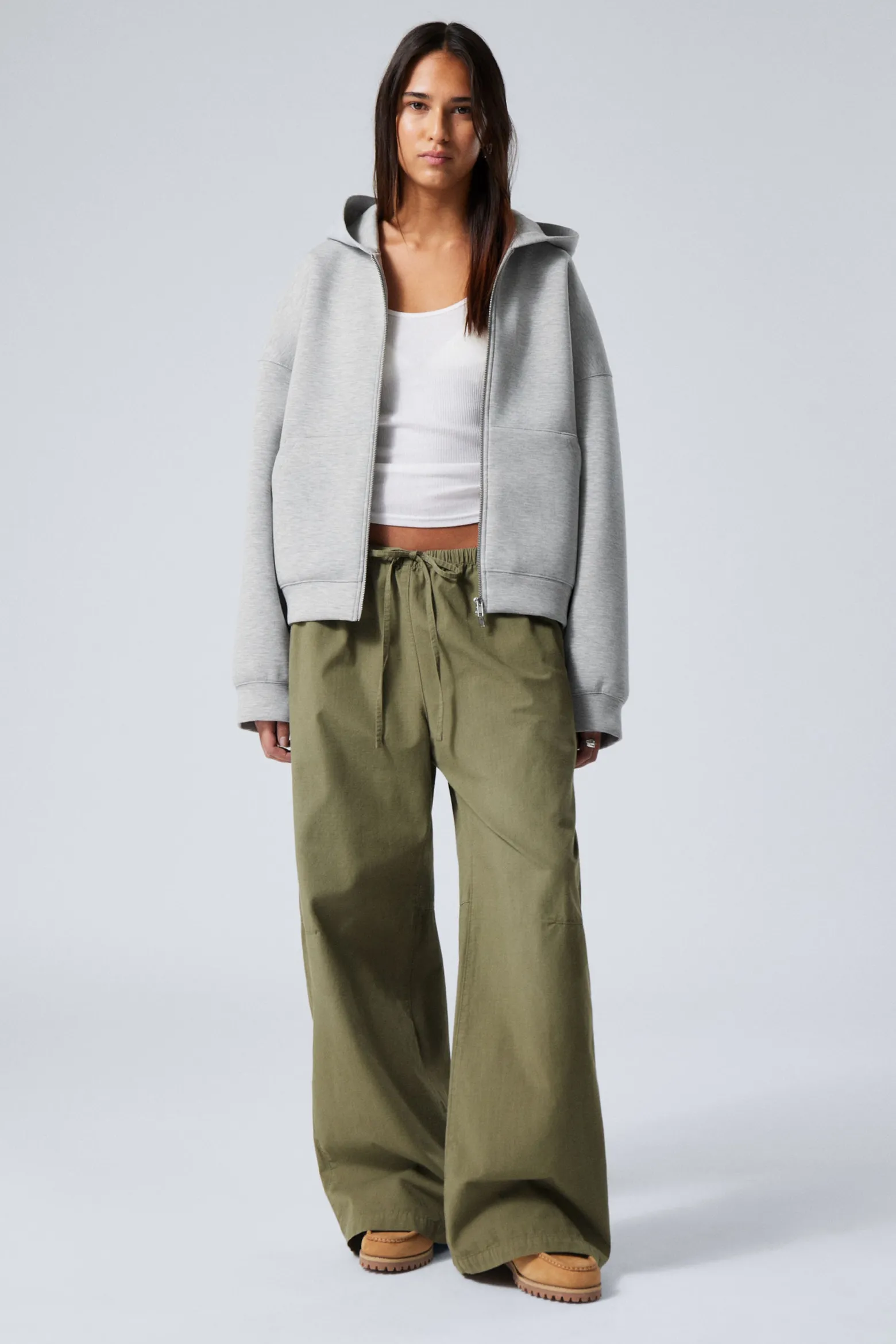 OVERSIZED SCUBA-ZIP-HOODIE|Weekday Discount