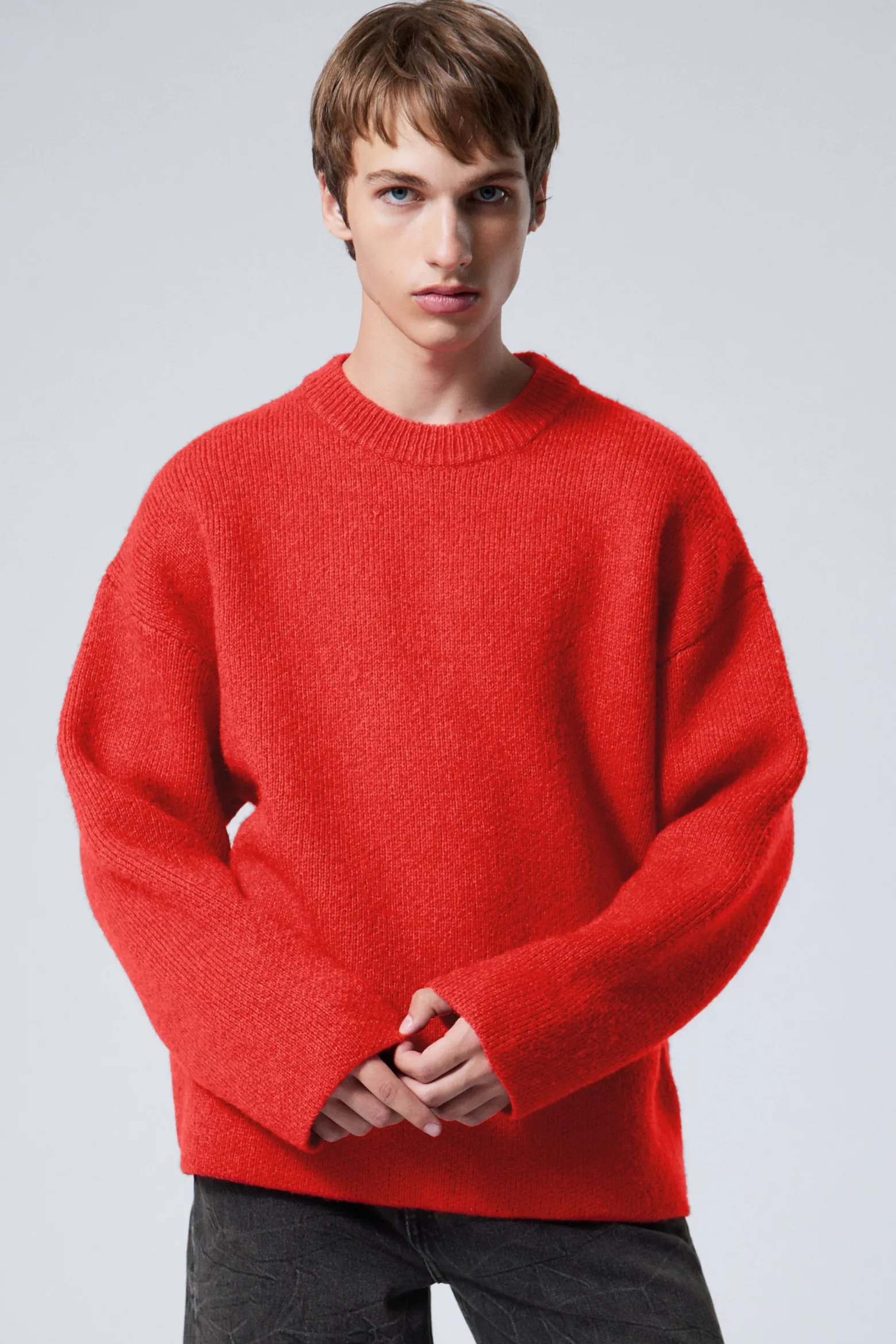 OVERSIZED-STRICKPULLOVER AUS WOLLMISCHUNG TEO|Weekday Hot