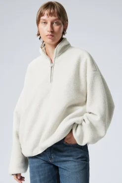 OVERSIZED-SWEATSHIRT AUS FLEECE MIT HALF-ZIP|Weekday Fashion