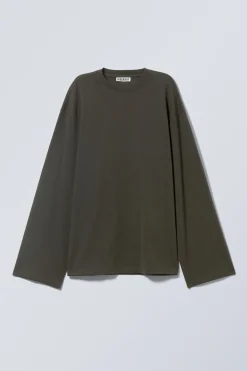 OVERSIZED-T-SHIRT MIT LANGEN ÄRMELN|Weekday Cheap