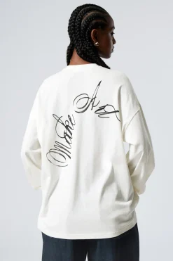 OVERSIZE-LONGSLEEVE MIT PRINT|Weekday Cheap