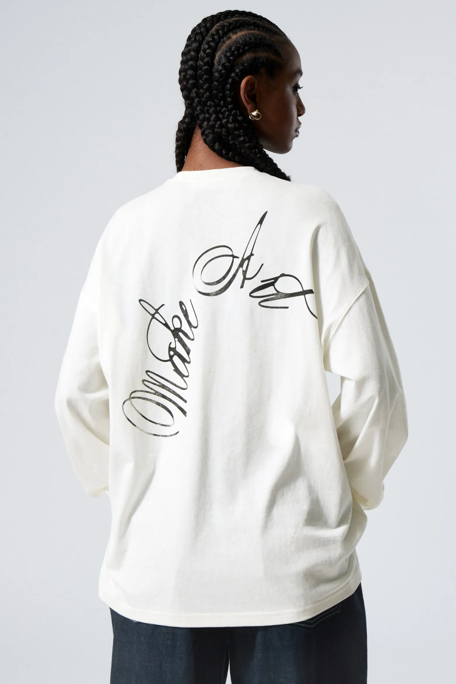 OVERSIZE-LONGSLEEVE MIT PRINT|Weekday Cheap