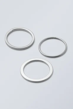 3PACK MINIMAL STEEL RINGS|Weekday Cheap