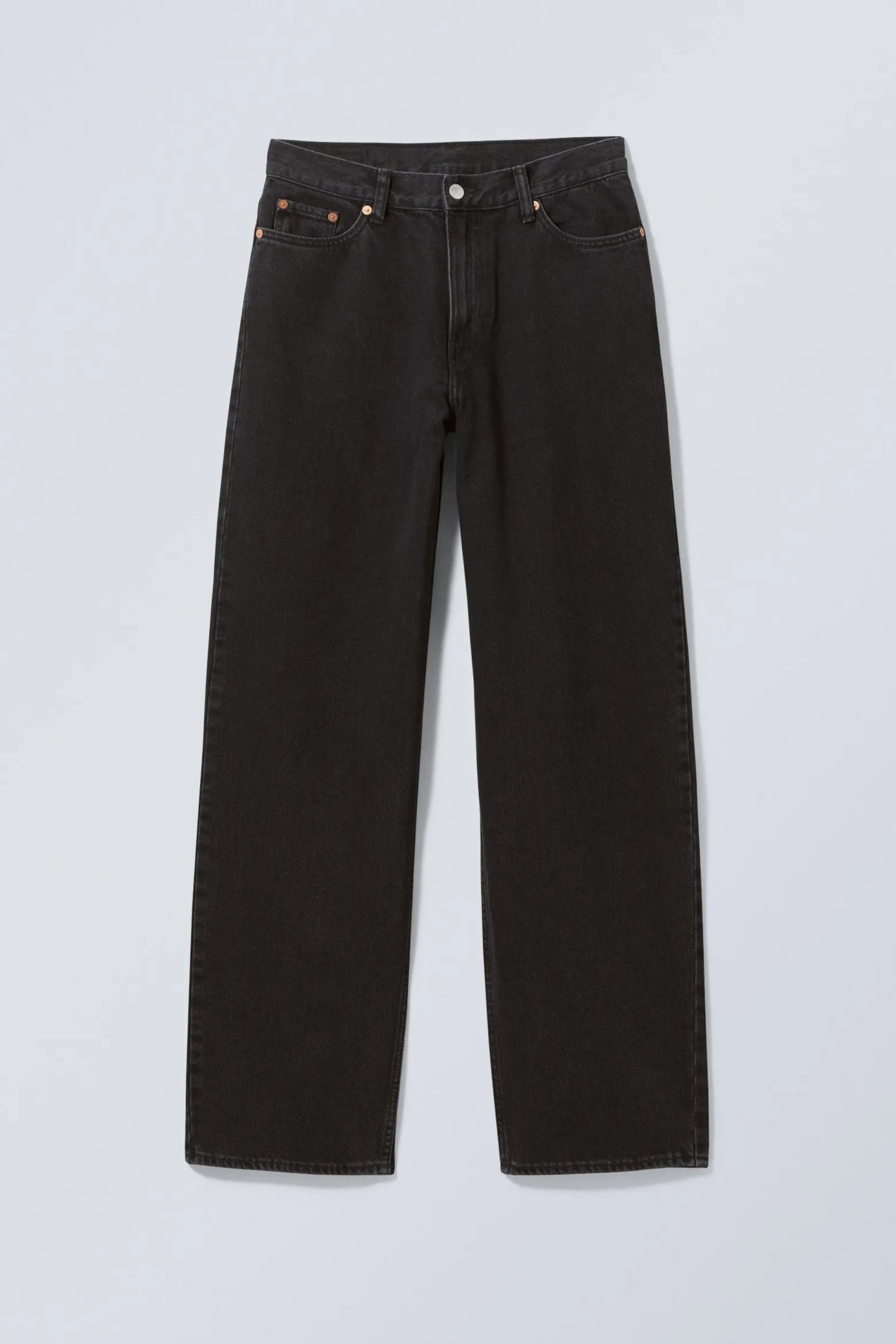 RAIL MID WAIST LOOSE WIDE LEG JEANS|Weekday Clearance