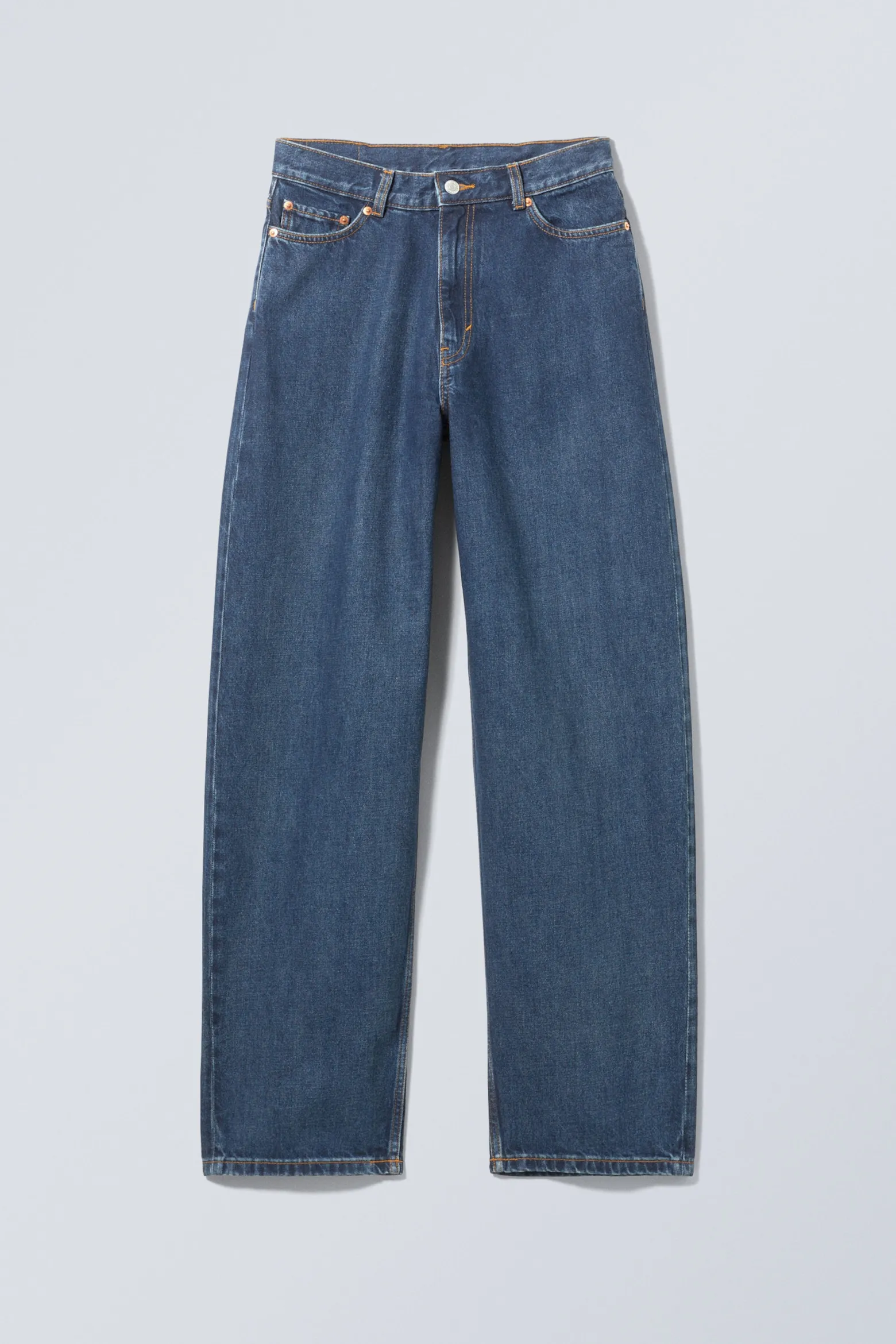 RAIL MID WAIST LOOSE WIDE LEG JEANS|Weekday Cheap