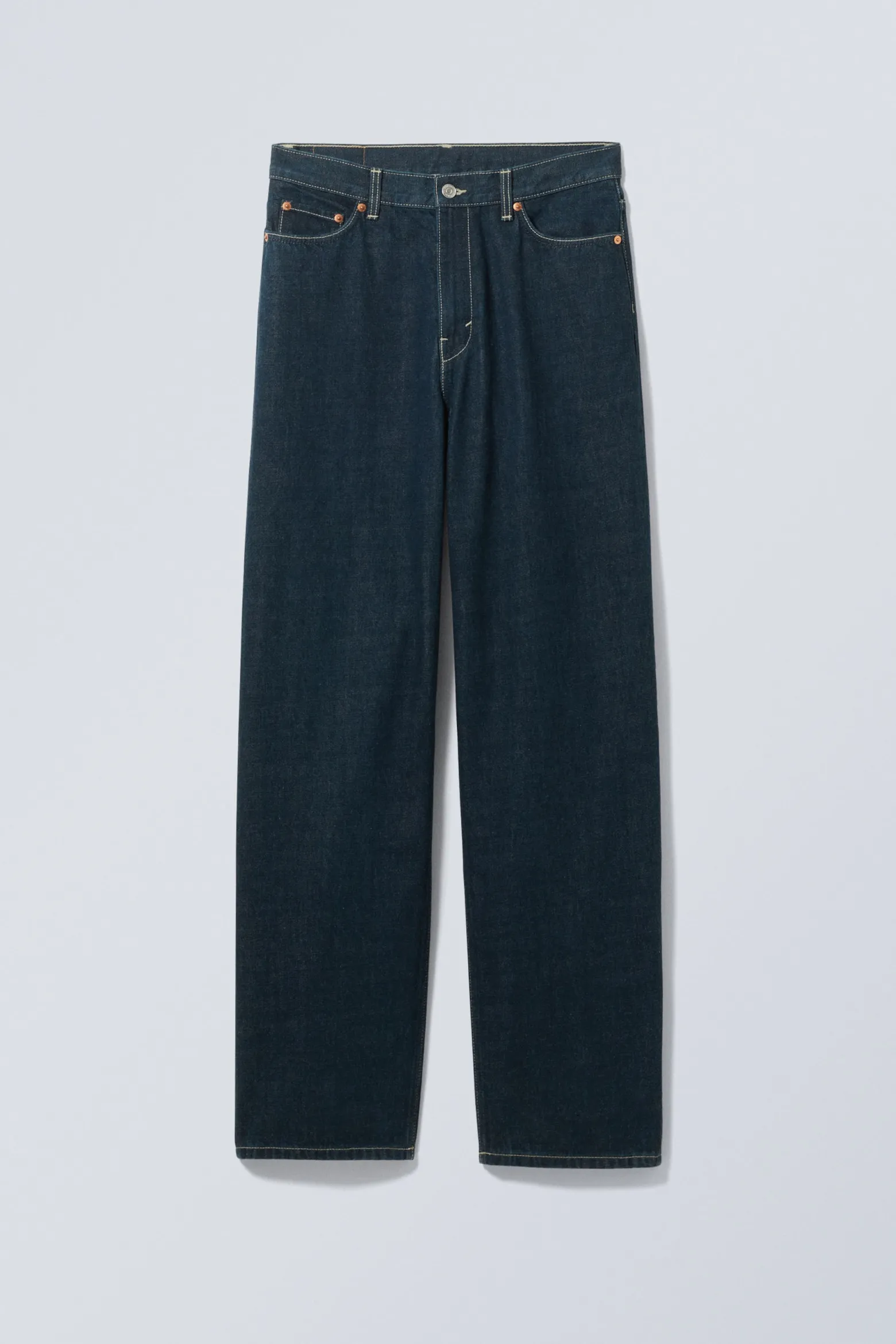 RAIL MID WAIST LOOSE WIDE LEG JEANS|Weekday Shop