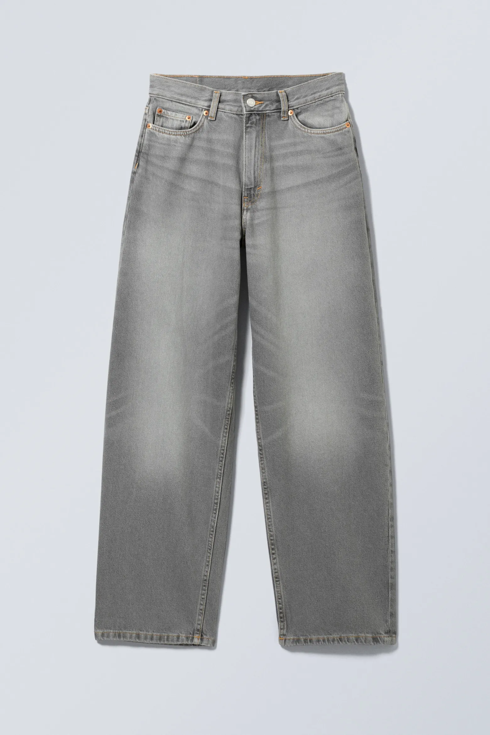 RAIL MID WAIST LOOSE WIDE LEG JEANS|Weekday Store
