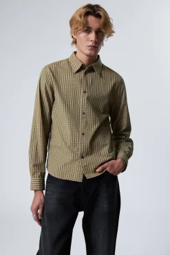 REGULAR FIT CHECKED COTTON SHIRT|Weekday Online