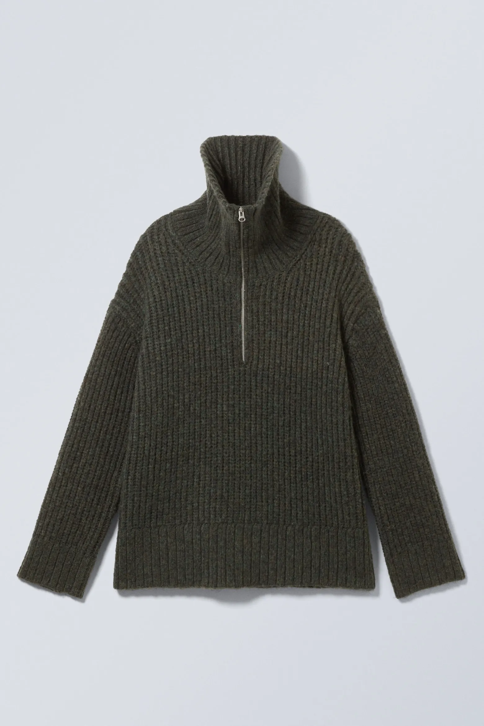 RIPPSTRICK-PULLOVER MIT STEHKRAGEN UND HALF-ZIP|Weekday Flash Sale