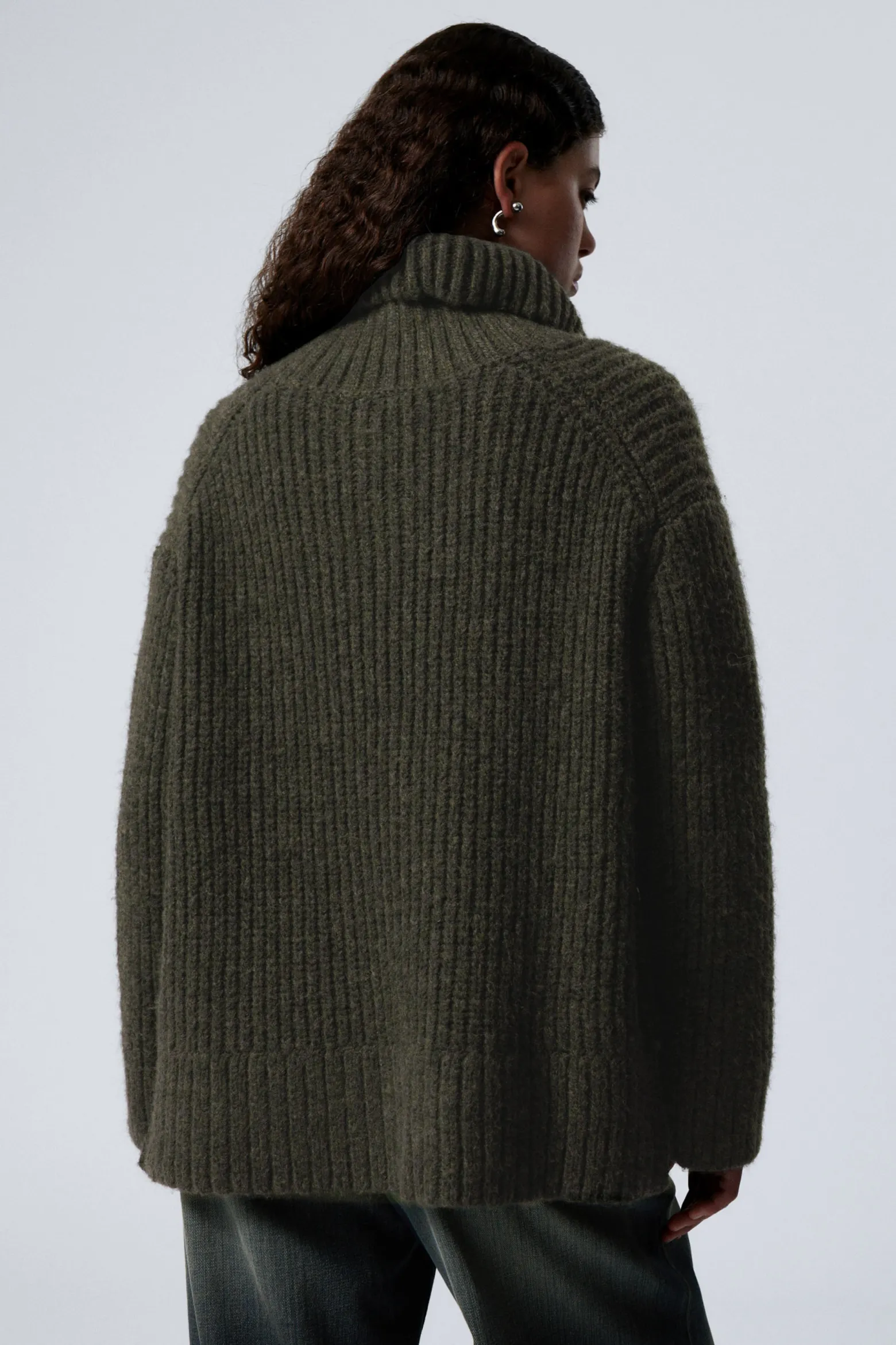 RIPPSTRICK-PULLOVER MIT STEHKRAGEN UND HALF-ZIP|Weekday Flash Sale