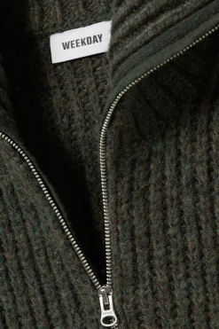 RIPPSTRICK-PULLOVER MIT STEHKRAGEN UND HALF-ZIP|Weekday Flash Sale