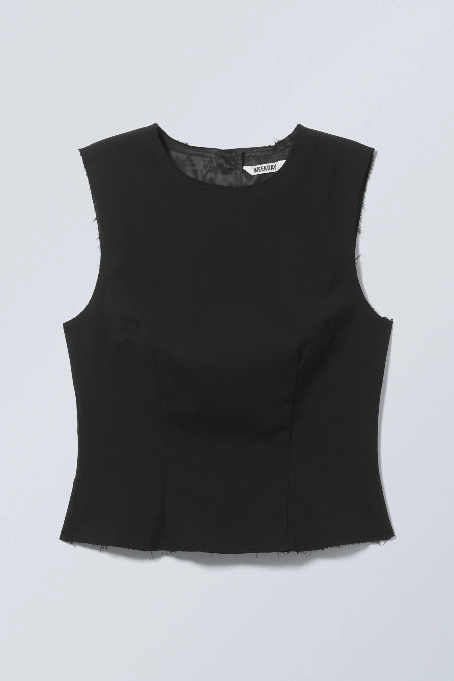ÄRMELLOSES, FRANSIGES ANZUGTOP|Weekday Discount
