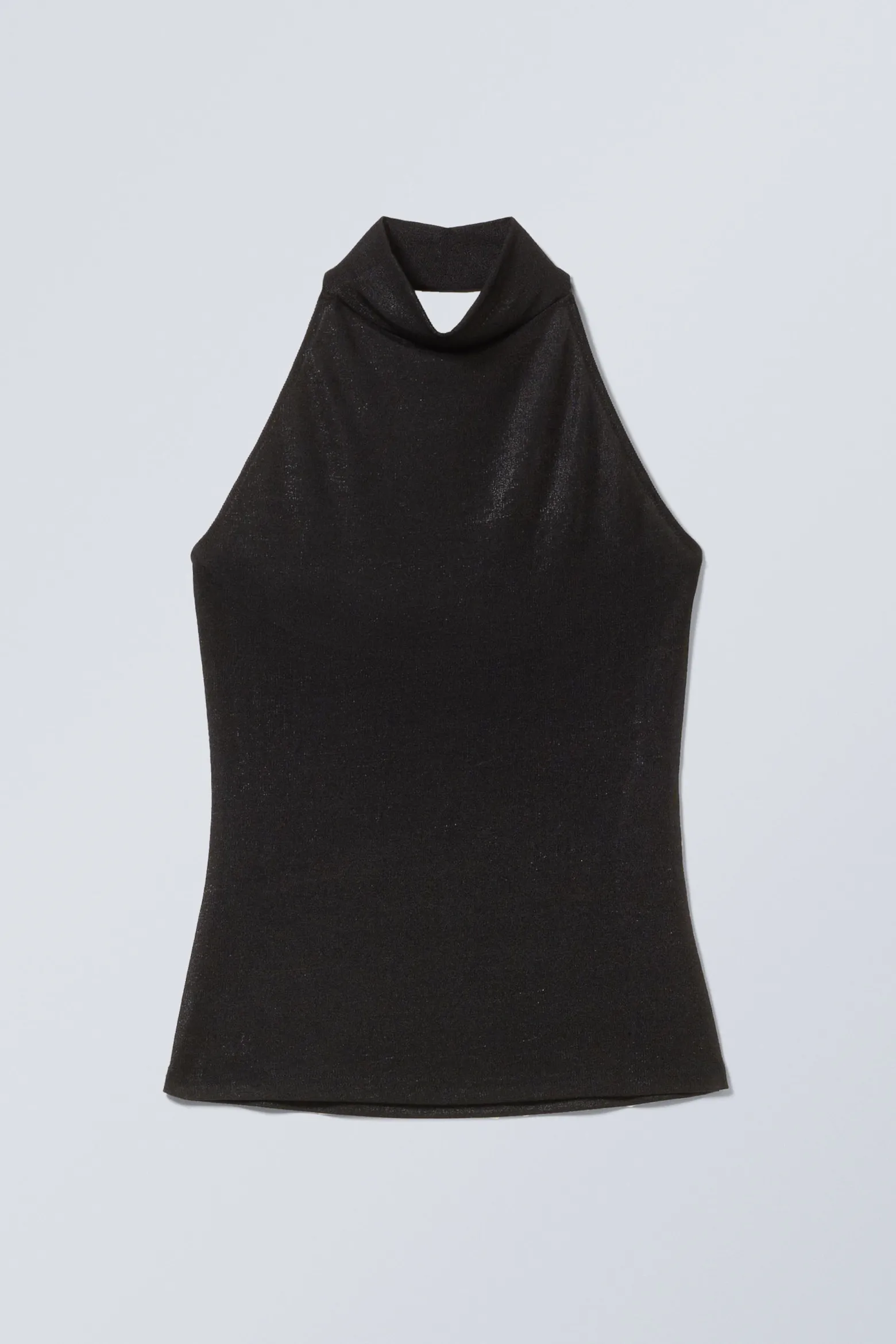 ÄRMELLOSES, GLÄNZENDES NECKHOLDER-TOP|Weekday Online