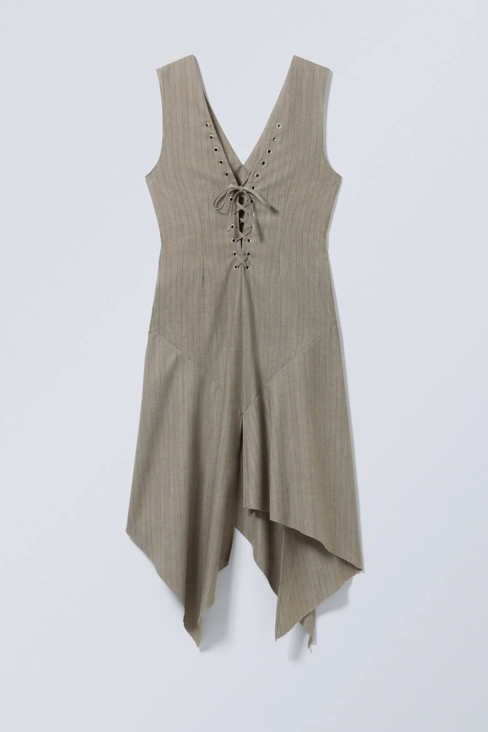 ÄRMELLOSES MIDIKLEID MIT SCHNÜRUNG|Weekday Best Sale