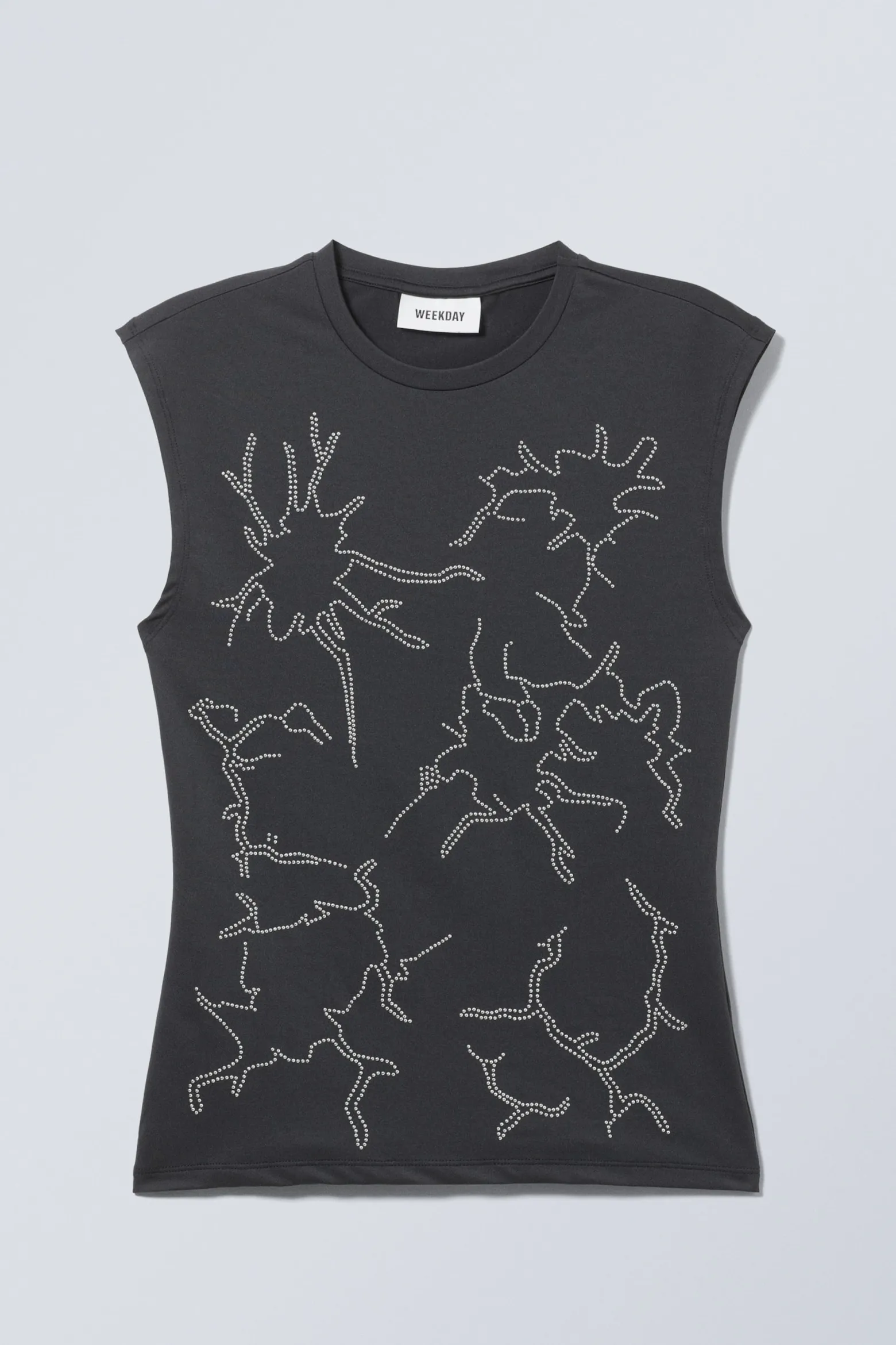 ÄRMELLOSES NIETENTOP MIT SCHMALER PASSFORM|Weekday Shop