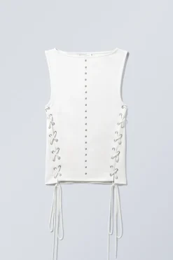 ÄRMELLOSES TOP MIT ÖSEN UND SCHNÜRUNG|Weekday Cheap