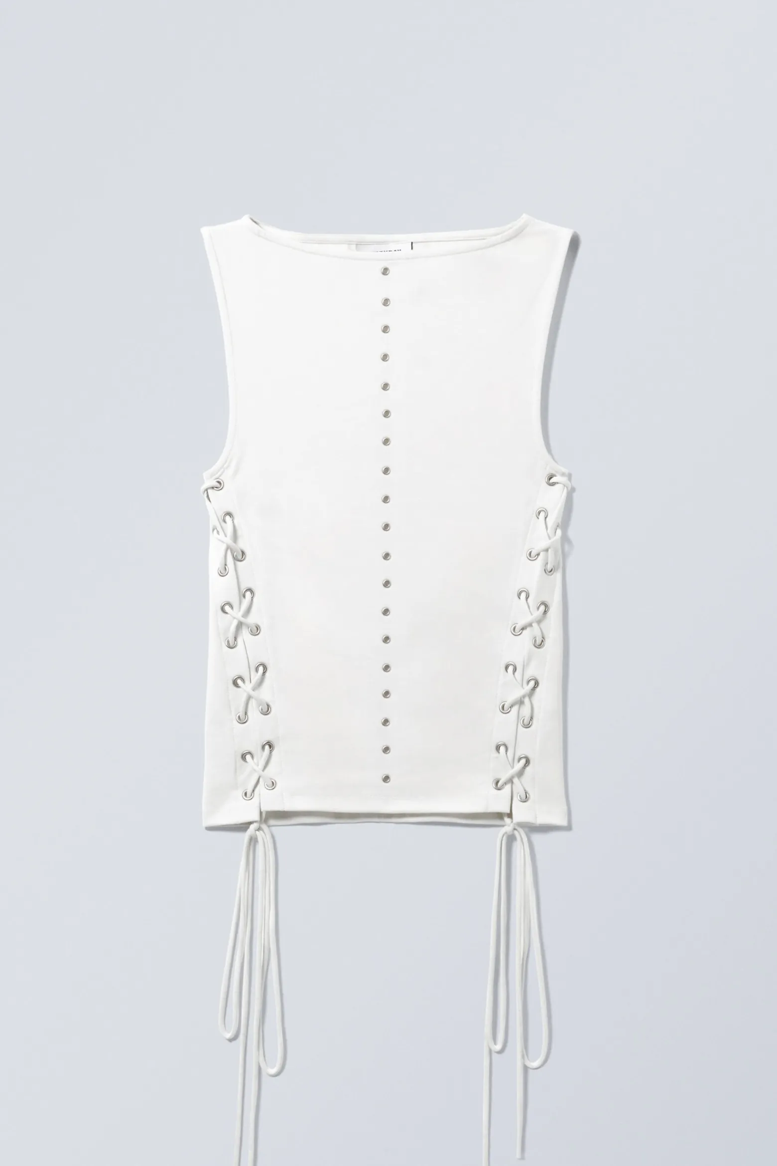 ÄRMELLOSES TOP MIT ÖSEN UND SCHNÜRUNG|Weekday Cheap