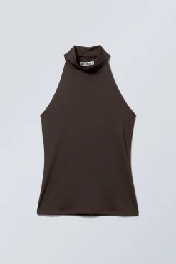 ÄRMELLOSES TURTLENECK-TOP MIT SCHMALER PASSFORM|Weekday Hot