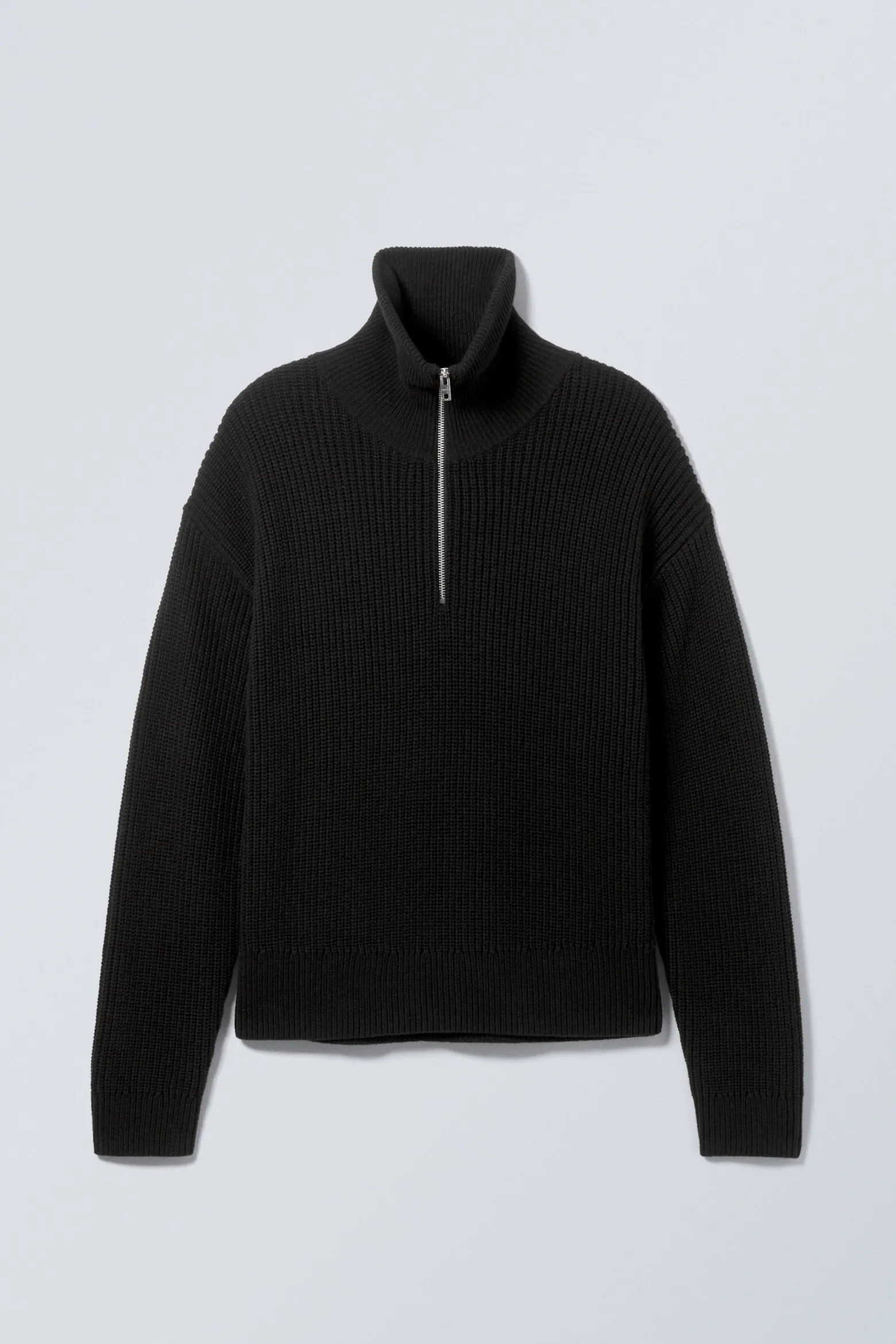 ROLLKRAGENPULLOVER AUS WOLLMISCHUNG MIT HALF-ZIP|Weekday Fashion