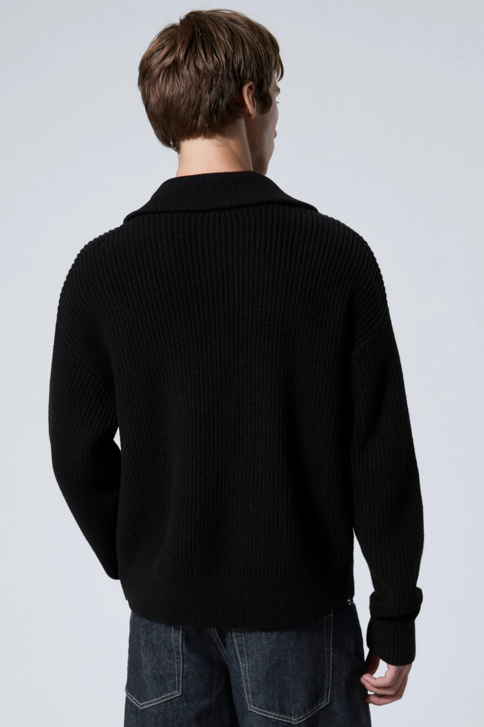 ROLLKRAGENPULLOVER AUS WOLLMISCHUNG MIT HALF-ZIP|Weekday Fashion