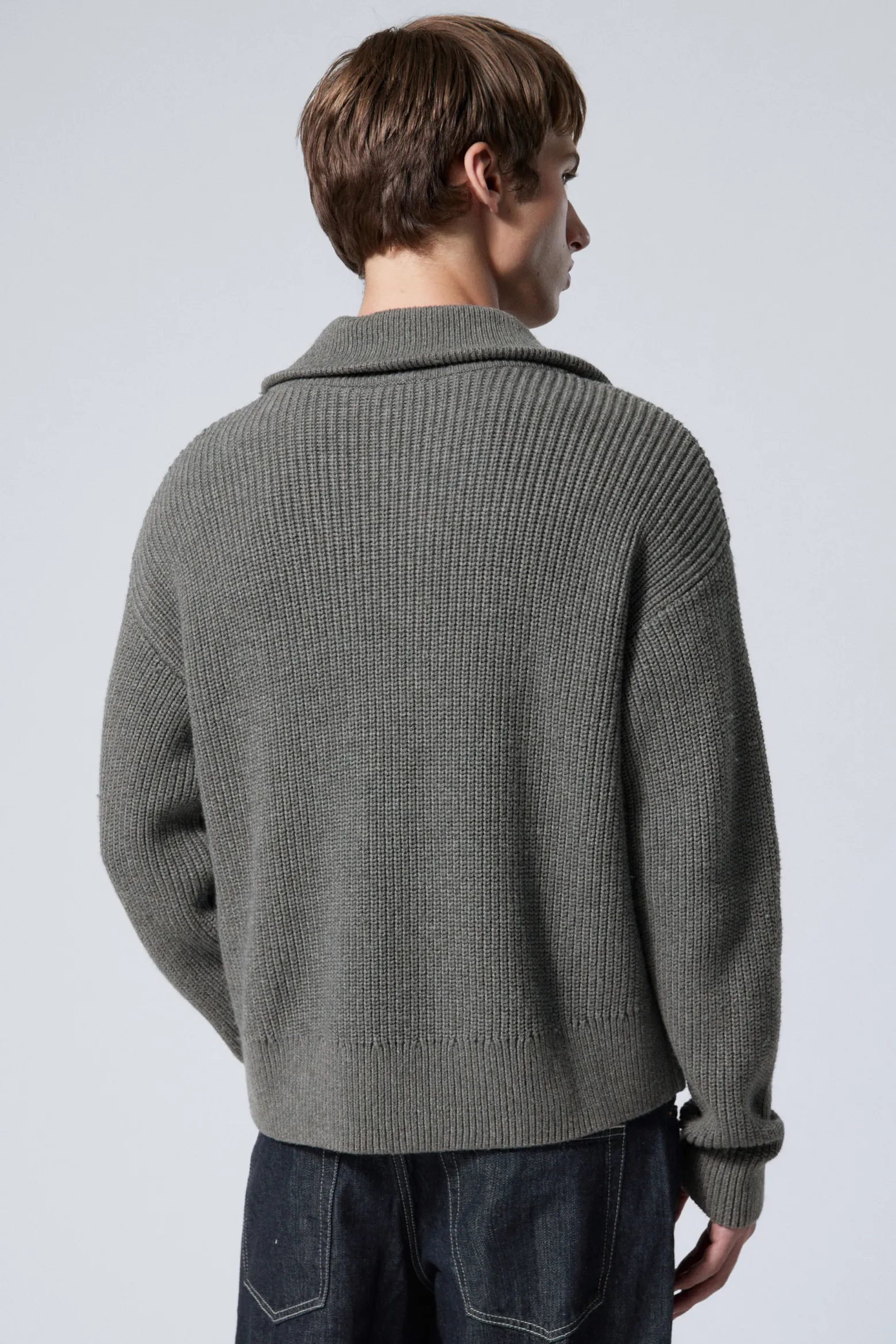 ROLLKRAGENPULLOVER AUS WOLLMISCHUNG MIT HALF-ZIP|Weekday Outlet