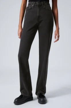 ROWE SUPER HIGH WAISTED REGULAR STRAIGHT LEG JEANS|Weekday Shop