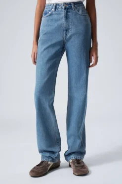 ROWE SUPER HIGH WAISTED REGULAR STRAIGHT LEG JEANS|Weekday Hot