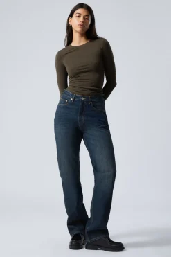 ROWE SUPER HIGH WAISTED REGULAR STRAIGHT LEG JEANS|Weekday Online