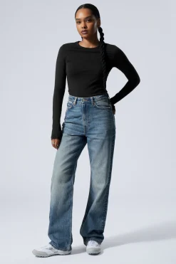 ROWE SUPER HIGH WAISTED REGULAR STRAIGHT LEG JEANS|Weekday Flash Sale